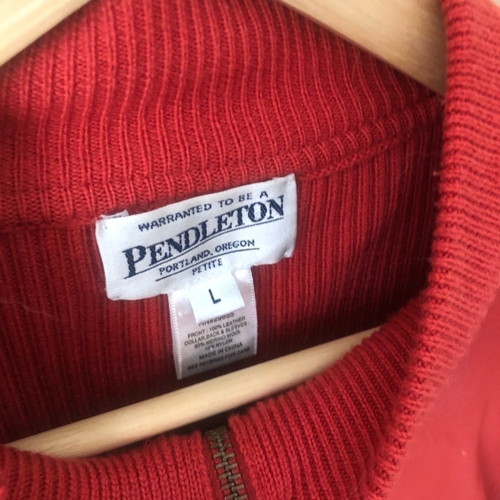 Pendleton ribbed and leather jacket - Picture 2 of 5